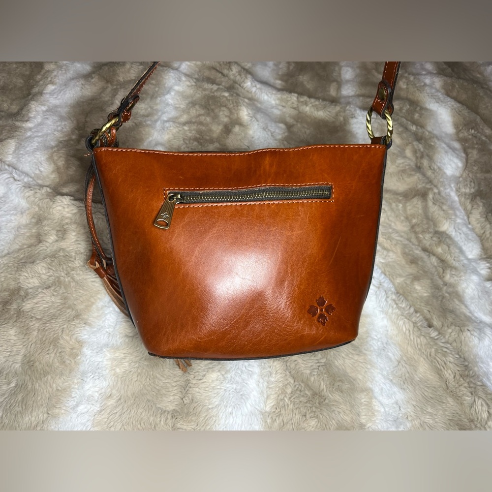Patricia Nash Voletta Tooled Leather Floral Crossbody Brown Tassel Bag - Picture 7 of 10